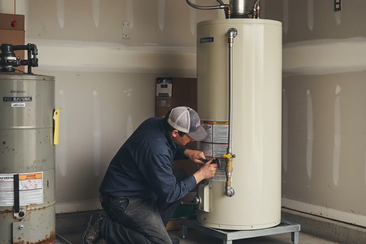 Water heater and shutoff valve replacement in Somerville